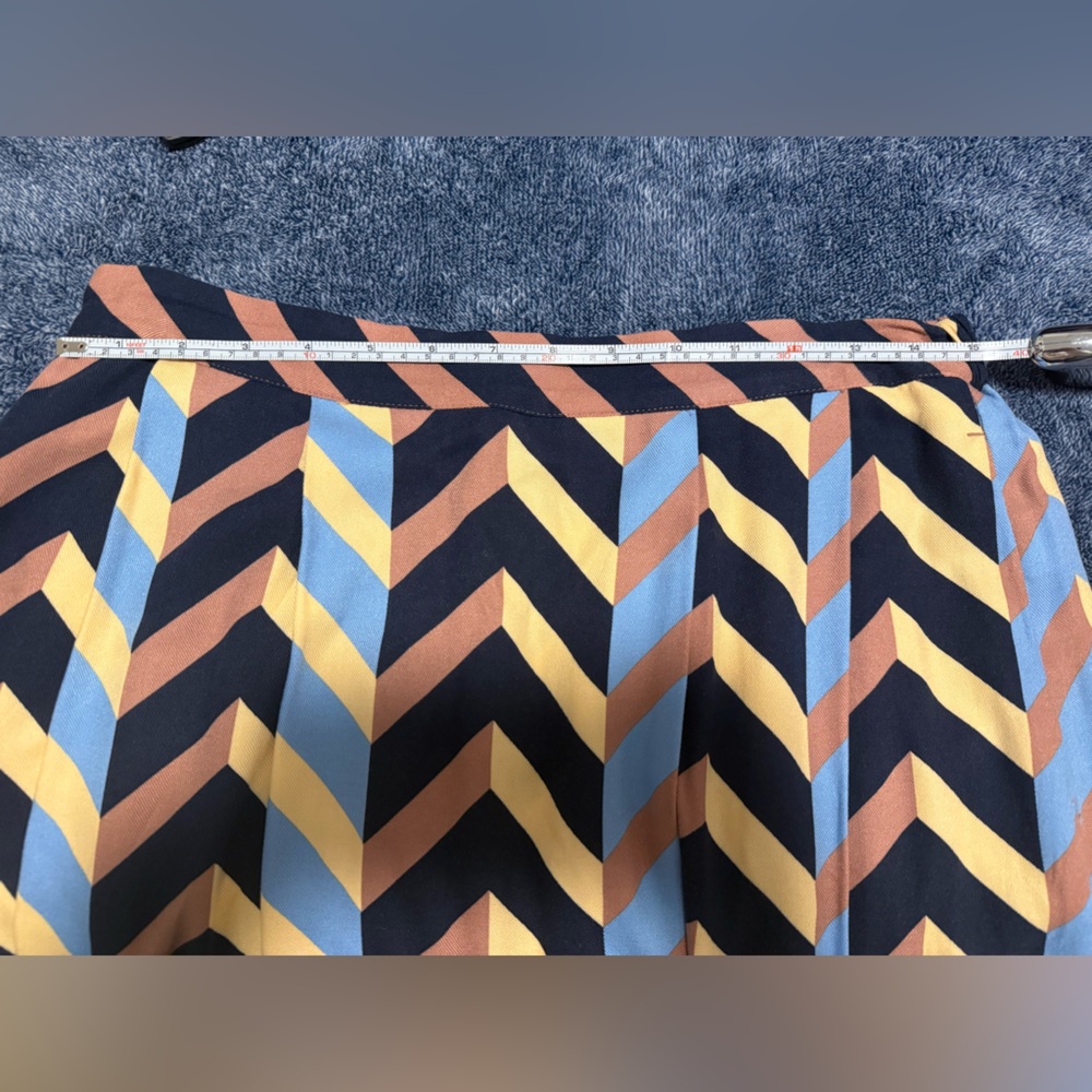 Liz Claiborne Chevron Maxi Skirt in Blue, Yellow, and Brown - Picture 3 of 3